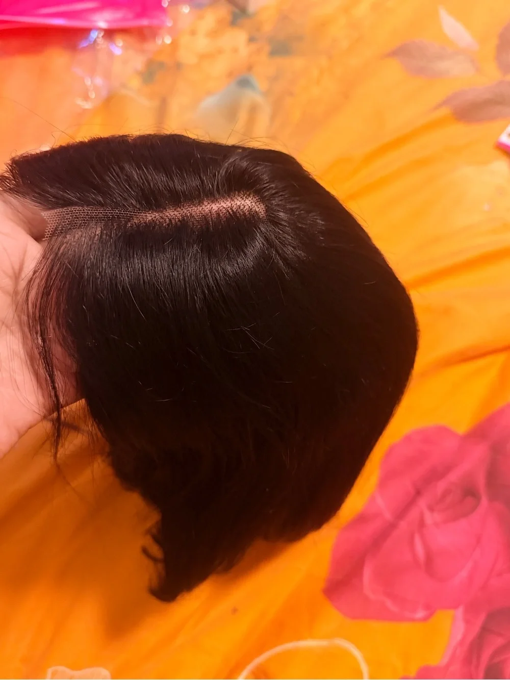 8” Human Hair Wig – Black